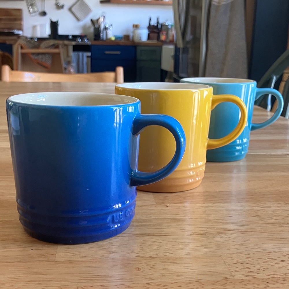 Le Creuset Vibrant Mug Trio - Blue, Yellow, Orange